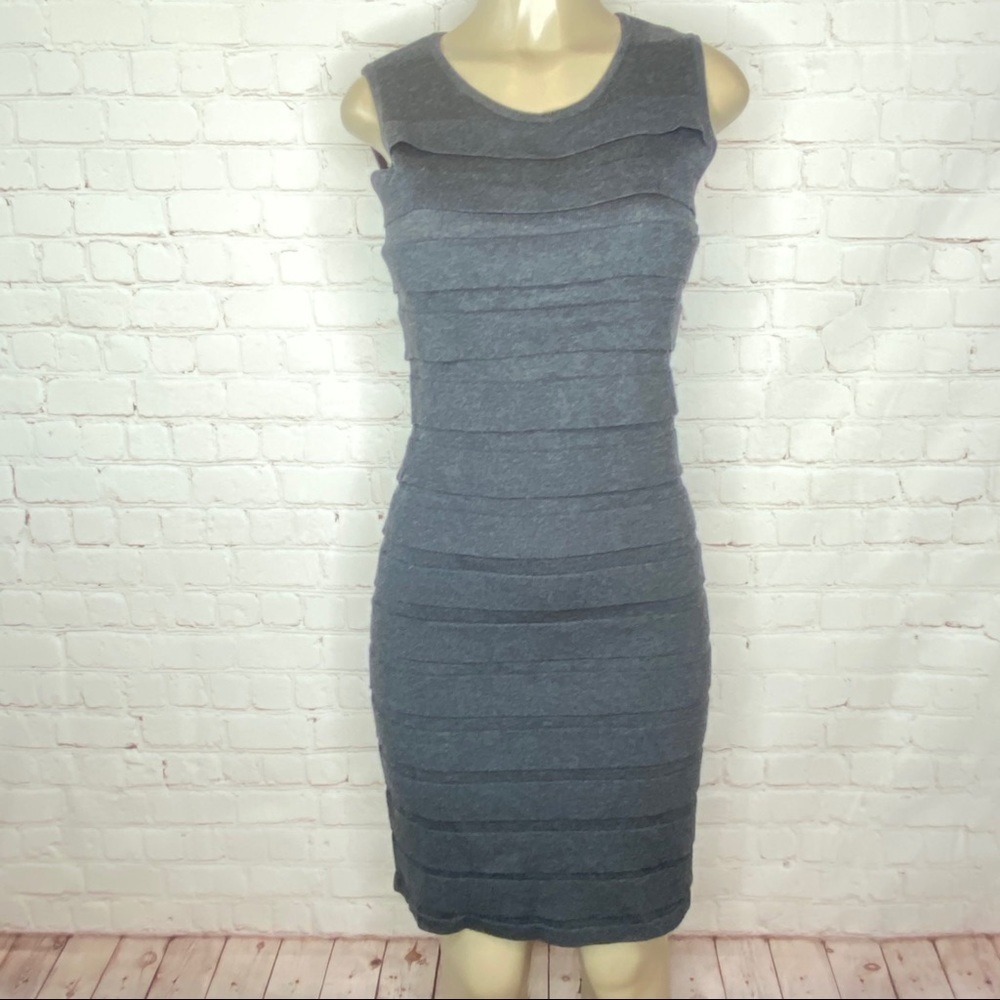 Calvin Klein grey tiered sweater dress